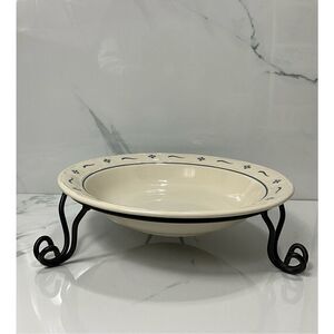 LONGABERGER Woven Traditions Classic Blue 12” Pasta Bowl With Stand